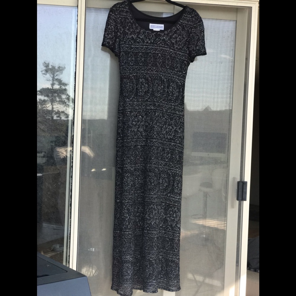Black and silver stitched dress
